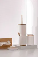 Wenko Zahnputzbecher Rotello Weiss - Detailfarbe: Weiss - Detailmaterial: Bambus - Kunststoff - Grundmaterial: Kunststoff - Bambus