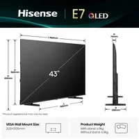 Hisense 43E77Q 109,2 cm (43") 4K Ultra HD Smart-TV WLAN Schwarz