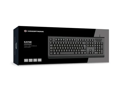 CONCEPTRONIC USB Tastatur Smart ID-Kartenleser Layout IT sw