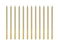 PARTYDECO Geburtstagskerzen 14cm SCD-4-019 gold 12 Stück