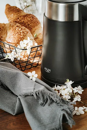 Adler AD 1372B electric kettle 0.6 L 800 W Black, Metallic