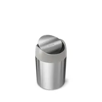 simplehuman CW2084 trash can 1.5 L Round Plastic, Stainless steel Brushed steel, Grey