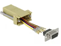 Delock Adapter RJ-45 - RS-232 DB9 (f-f) grau - Kabeltyp: Adapter - Datenanschluss Seite A: RJ-45 - Datenanschluss Seite B: RS-232 DB9 Buchse - Kabellänge: 0 m
