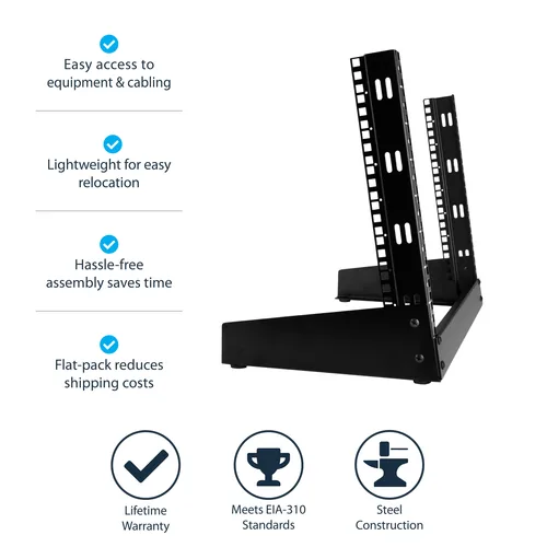 2-POST DESKTOP RACK - 8U 8U OPEN FRAME RACK CABINET - 8U