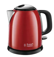 Russell Hobbs Wasserkocher 24992-70 Colours Plus 1 l, Rot/Schwarz - Detailfarbe: Rot - Schwarz - Leistungsaufnahme Betrieb: 2400 W - Füllmenge: 1 l - Ausstattung: 360 Grad Sockel - Deckelverriegelung - Entnehmbarer Kalkfilter - Kabelaufwicklung - Kontroll