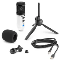 Vonyx Kondensatormikrofon CM320W - Typ: Einzelmikrofon - Bauweise: Desktop - Anwendungsbereich: Gesang & Sprache - Voice-Chat / Gaming - Wandlerprinzip: Kondensator - Richtcharakteristik: Niere - Umschaltbare Richtcharakteristik: Nein
