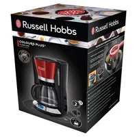 Russell Hobbs Filterkaffeemaschine Colours Plus Rot/Schwarz - Detailfarbe: Rot - Schwarz - Anzahl Tassen: 10 - Ausstattung: Anti-Tropfsystem