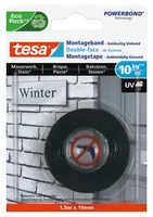 tesa 1.5 m x 19 mm für Mauerwerk + Stein - Breite: 19 mm - Länge: 1.5 m - Art: Cleveres Befestigungssystem - Montageband - Klebehaftung: Stark - Detailfarbe: Schwarz