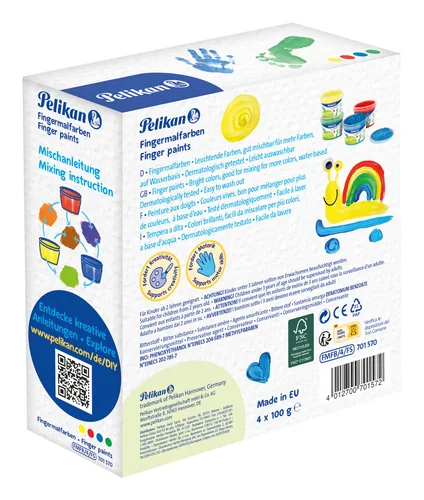 Pelikan 701570 washable finger paint Blue, Green, Red, Yellow