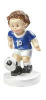 HobbyFun Mini-Figur Fussballer Blau/Weiss, 5 cm - Detailfarbe: Weiss - Blau - Material: Polyresin - Verpackungseinheit: 1 Stück - Motiv: Fussball - Anlass: Universal
