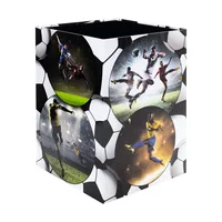 HERMA Papierkorb Fussball 15 l, Schwarz - Fassungsvermögen: 15 l - Höhe: 31.5 cm - Anzahl Behälter: 1 - Material: Karton - Detailfarbe: Schwarz - Form: Eckig