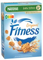 Nestlé Cerealien Fitness Original 375g - Produkttyp: Cerealien ohne Schokolade - Nährwertangabe pro: 100 g - Energiegehalt (in kj): 1567 KJ - Energiegehalt (in kcal): 371 Kcal - Fett: 2.1 g - Davon gesättigte Fettsäuren: 0.6 g