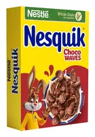 Nestlé Cerealien Nesquik Choco Waves 330g - Produkttyp: Cerealien mit Schokolade - Nährwertangabe pro: 100 g - Energiegehalt (in kj): 1642 KJ - Energiegehalt (in kcal): 389 Kcal - Fett: 4.8 g - Davon gesättigte Fettsäuren: 1.3 g