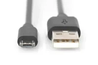 DIGITUS USB 2.0 Anschlusskabel Typ A -mikro B StSt 1.8m, sw