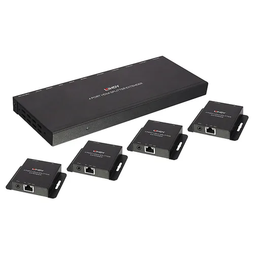 LINDY Extender Splitter HDMI IR Cat6 Loop Out 4 Port 50m