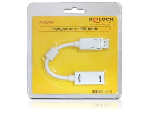 DeLOCK 61767 video cable adapter 0.125 m DisplayPort HDMI Type A (Standard) White