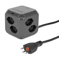 STEFFEN Steckdosenwürfel CUBE 8x T13 + 1x USB-C PD 18 W, Anthrazit - Einsatzgebiet: Indoor - Detailfarbe: Anthrazit - Kinderschutz: Nein - Steckertyp Ausgang: T13 - Schalter: Nein - Steckdosenanzahl: 8