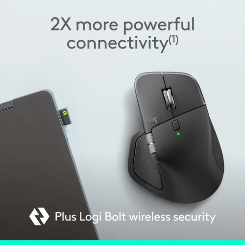 Logitech Maus MX Master 4 for Business - Maus-Typ: Business - Bedienungsseite: Rechtshänder - Maus Features: Logi Bolt-Empfänger - Detailfarbe: Graphit - Schnittstelle: Bluetooth - Verbindungsart: Kabellos