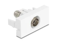DELOCK Easy 45 Modul IEC Buchse zu F Buchse weiß