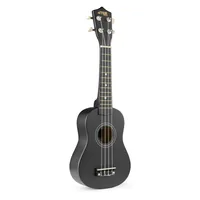 MAX Ukulele UKEY Set Soprano Schwarz 21 Zoll -