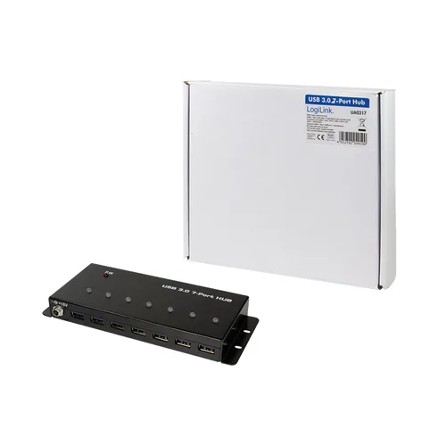 Logilink USB 3.0 HUB 7-port, Metall Industrieausführung