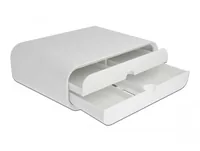 Delock Monitor Erhöhung mit zwei Schubladen Weiss - Höhenverstellbar: Nein - Maximale Bildschirmgrösse: 0  - Detailfarbe: Weiss - VESA Norm: Keine - Maximale Tragkraft: 30 kg - Anzahl Bildschirme: 1