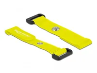 DeLOCK Hook-and-loop cable tie with Loop and Fastening Eyelet L 150 x W 20 mm yellow 5 pieces