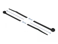 Delock Kabelbinder Schwarz 200 mm x 3.6 mm, 100 Stück - Breite: 3.6 mm - Länge: 200 mm - Produkttyp: Kabelbinder - Ausstattung Kabelmanagement: Keine - Verpackungseinheit: 100 Stück - Material: Polyamid (PA)