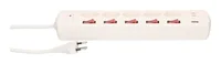Max Hauri Steckdosenleiste Multi-Switch Weiss 5 x T13 - Einsatzgebiet: Indoor - Detailfarbe: Weiss - Kinderschutz: Keine Angaben - Steckertyp Ausgang: T13 - Typ-C (Eurostecker) - Typ-A (NEMA - 2-Pol) - Schalter: Ja - Steckdosenanzahl: 5