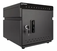 Manhattan iPad to 11" 10-bay Charging Cabinet Desktop via USB-C, Also other tablets and smartphones (with device to USB-C cable), Bays 264x22x235mm, Device charging cables not included (suggest USB-C cable 354868), Cart, Lockable, EU/UK power cords