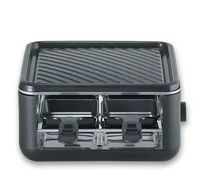 Severin Racletteofen Black Line Lite Mini RG 2360 4 Personen - Anzahl Personen: 4 - Funktionen: Antihaftbeschichtung - Grillplatte - Raclette - Regelbarer Thermostat - Rutschfeste Füsse - Connect-System: Keine Angaben - Grillplatte: Keramik - Pfännchenabl