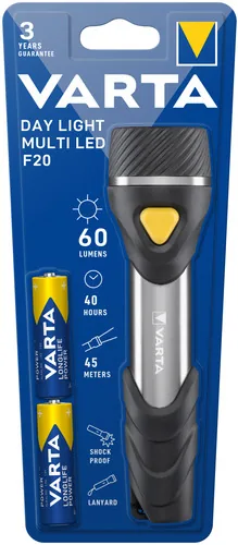 Varta Day Light Multi LED F20 Nero, Argento, Giallo Torcia a mano