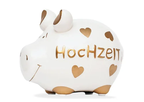 G. Wurm Spardose Hochzeit 12.5 x 9 x 9 cm - Breite: 12.5 cm - Höhe: 9 cm - Länge: 9 cm - Produkttyp Geschenke: Spardosen - Motiv: Hochzeit