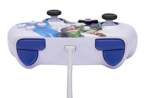 Power A Enhanced Wired Controller Master Sword Attack - Plattform: Nintendo Switch - Nintendo Switch OLED-Modell - Verbindungsmöglichkeiten: Kabelgebunden - USB Typ-A - Controller Typ: Gamepad - Detailfarbe: Blau - Mehrfarbig - Weiss