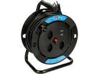 Max Hauri Kabelrolle 20 m, 3x T13, 2x USB Schwarz - Schutzklasse: Keine - Detailfarbe: Schwarz - Kinderschutz: Ja - Aussenanwendung: Nein - Steckertyp Ausgang: T13 - Material: Kunststoff