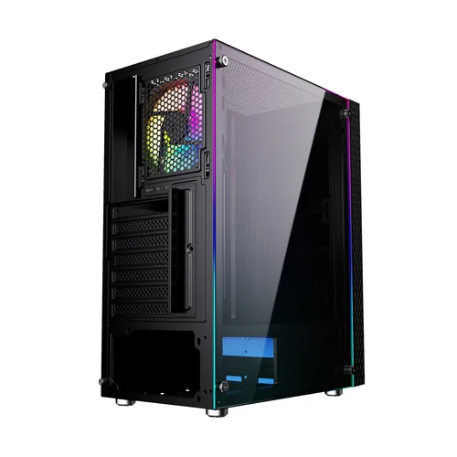 Gembird Fornax 2500 ARGB Gaming ATX computer case, Midi Tower, backlight,  Black