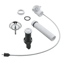 GROHE Zugstangen-Ablaufgarnitur - Material: Kunststoff - Edelstahl - Einsatzort: Armatur - Farbe: Weiss - Art: Ablaufgarnitur
