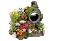 Nobby Aqua Ornaments Helm mit Pflanzen 13.5 x 11 x 12 cm - Einrichtung: Figuren & Gegenstände - Material: Kunststoff