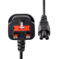 StarTech 1m Laptop Power Cord - 3 Slot for UK - BS-1363 to C5 Clover Leaf Power Cable Lead
