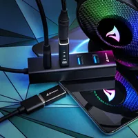 Sharkoon USB-Hub 4xUSB3.2 45cm Kabel Aluminium schwarz