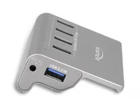 Delock USB-Hub 64181 USB 3.1 - 4x USB-A / 1x Ladeanschluss - Stromversorgung: Netzteil - Anzahl Ports: 4 - Detailfarbe: Grau - USB Standard: 3.1 Gen 2 (10 Gbps) - USB Anschluss 2 (Endgerät): USB A - USB Anschluss 1 (Quelle): USB A