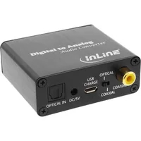 InLine Audio DA-Wandler - Toslink &amp; Cinch Eingang zu Cinch Stereo Ausgang - USB