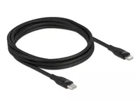 Delock USB-Kabel USB C - Lightning 2 m, Schwarz - Kabeltyp: Daten- und Ladekabel - Detailfarbe: Schwarz - USB Standard: 2.0 (480 Mbps) - Länge: 2 m - USB Anschluss 2 (Endgerät): Lightning - Geschlecht Anschluss 2 (Endgerät): Male (Stecker)