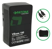 Patona Digitalkamera-Akku VBase 190 - Akkutyp: Lithium-Ion (Li-Ion) - Spannung: 14.8 V - Akkukapazität: 12800 mAh - Kompatible Hersteller: Sony - Blackmagic - Kapazität Wattstunden: 190 Wh
