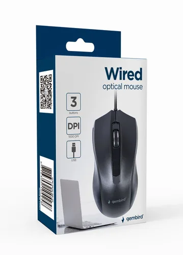 Gembird MUS-3B-01 mouse Ambidextrous USB Type-A Optical 1000 DPI