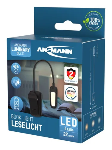 Ansmann Book Light - Stromversorgung: Akkubetrieb - Lichtstärke: 22 lm