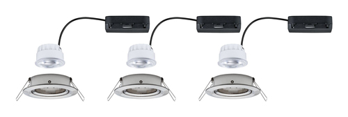 Paulmann Einbauleuchte LED Nova Plus 3-Set Eisen gebürstet - Leuchten Kategorie: Einbauleuchte - Betriebsart: Netzbetrieb - Lampensockel: LED fest verbaut - Farbtemperatur Kelvin: 4000 K - Gesamtleistung: 8.4 W - Farbwiedergabeindex CRI: 80