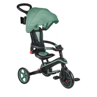 GLOBBER Trike Explorer Foldable 4 in 1, Olivgrün - Altersempfehlung ab: 10 Monaten - Ausstattung: Pedal-Freilauf - Haltegriff - Detailfarbe: Olivgrün - Material: Plastik