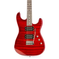 MAX E-Gitarre GigKit Quilted Style Rot - Gitarrenkoffer / Gigbag: Gigbag - Hals: Linde - Tonabnehmerbestückung: HH - Gitarrensteg: Tremolo - Leistung AMP: 0 W - Set: Ja