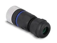 DeLOCK M12 Connector A-coded 4 pin female for mounting with screw connection